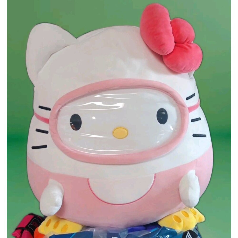 Hello Kitty Squishmallow Jumbo Pink Scuba Kellytoy Plush Toy 24" XL Sanrio